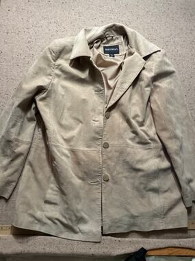 Bernardo Washable Suede Jacket XL Women's Tan Beige Flaw